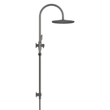 Round Gooseneck 300mm Twin Shower with 3 function Hand Shower